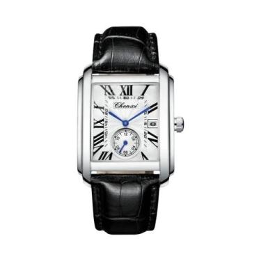 Imagem de Relógio De Quartzo Masculino À Prova d'Água Com Pulseira De Couro, Cal