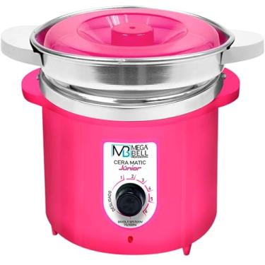 Imagem de Mega Bell, Panela aquecedora de cera para depilação, Termocera, Cera-Matic Júnior, Com refil, Bivolt, 400g, Rosa
