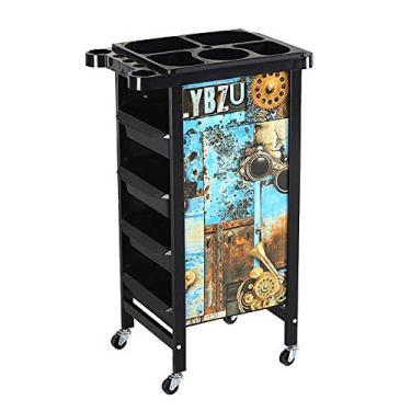 Imagem de LMJYU Carrinho de servir, carrinho de salão de beleza de 5 níveis com gavetas, carrinho utilitário de cabeleireiro de spa com roda, capacidade de 20 kg, carrinho de ferramentas de tatuagem com suporte