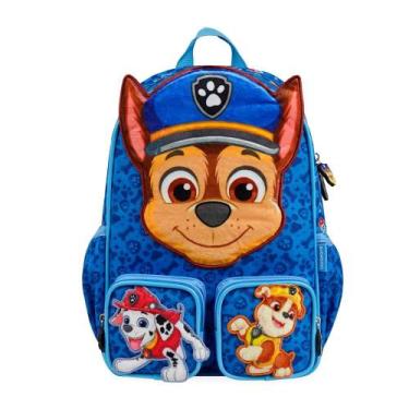 Imagem de Mochila Escolar Masculina Infantil Patrulha Canina Chase Baby Azul Esc