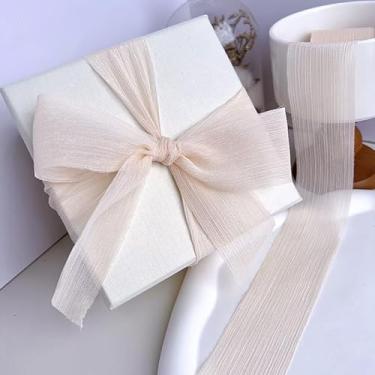 Imagem de Fita de organza transparente, fita de chiffon de 4,8 cm de largura, 5 metros/rolo para embrulho de presente, buquê de casamento, decoração de artesanato DIY - 1 rolo
