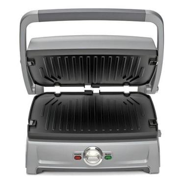 Imagem de Grill Compacto Chapa E Panini Press Cuisinart Cor Cinza-escuro
