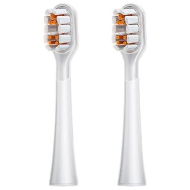 Imagem de RANVOO Escova de dentes elétrica AirJet Bubble cabeça de substituição original, cuidados com gengivas, 2 pacotes, cerdas de cuidados sensíveis à gengiva, branca