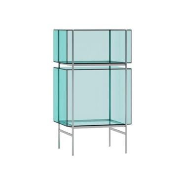 Imagem de Suporte para armazenamento de CDs Suporte multifuncional para CDs em acrílico com suporte aço inoxidável para aparador de sala estar(Green)