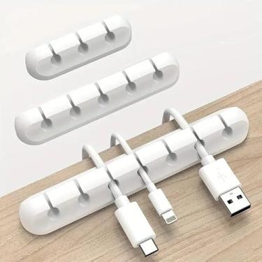 Imagem de Organizadores de cabos, suporte de cabo USB, organizador de fios, organizador e gerenciamento, suporte de cabo para mesa, casa e escritório (3, 5, 7 compartimentos)