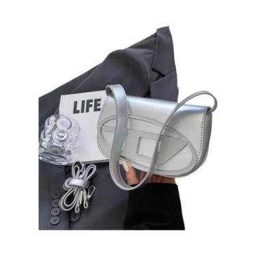 Imagem de Bolsa De Ombro Prata Para Mulheres, Versátil, Bolsa Transversal Chic, 