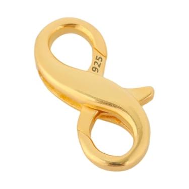 Imagem de Prata de Lei 925 Fecho Lagosta em Formato de 8, Extensor Colar Dourado Fecho para Joias para Colares e Pulseiras Artesanato Reparos