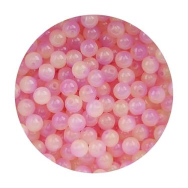 Imagem de Contas de vidro de 8 mm para fabricação de joias, 200 peças coloridas sortidas lindas contas de vidro redondas a granel para pulseira, artesanato, brincos, colar, amizade (amarelo, rosa, 8 mm)