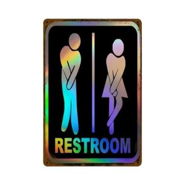 Imagem de Placa De Metal Vintage Para Banheiro, Arte De Parede Para Bar, Clube, 