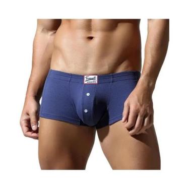 Imagem de Cueca boxer masculina de cor sólida TAUWELL cintura baixa respirável e