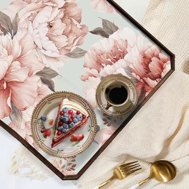 Imagem de Floralplus Forro de prateleira para cozinha, prateleira autoadesiva e forro de gaveta, forro de armário antiderrapante à prova d'água, papel de contato floral para bancada de despensa de cômoda 45 x