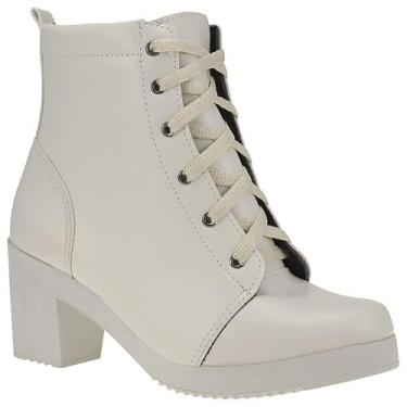 Imagem de Coturno Feminino Casual Cano Médio Salto Bloco Confortável - LAZZLU, O