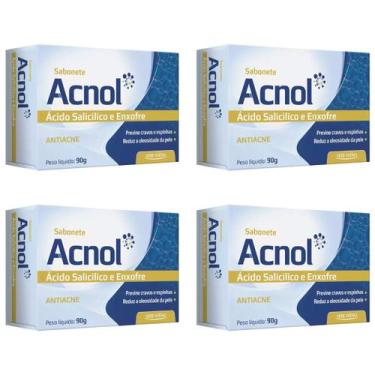 Imagem de Kit 4 Sabonetes Acnol, Antiacne, Cravos e Espinha, Ácido Salicílico e 