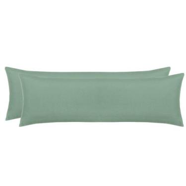 Imagem de Kit 2 Fronhas Super Body Pillow Acetinado Altenburg 50X145cm Cor:Verde
