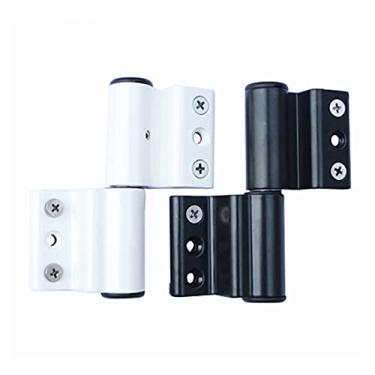 Imagem de Dobradiças de porta de alumínio dobradiça de porta de liga de alumínio dobradiça de porta plana dobradiça de aço inoxidável dobradiça de porta de vidro (cor: preto direita)