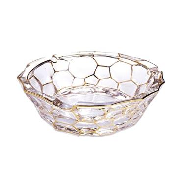 Imagem de Cinzeiro de vidro transparente sala de estar casa mesa de centro estudo escritório decoração de mesa cinzeiro sem tampa bandeja de fumaça (médio)