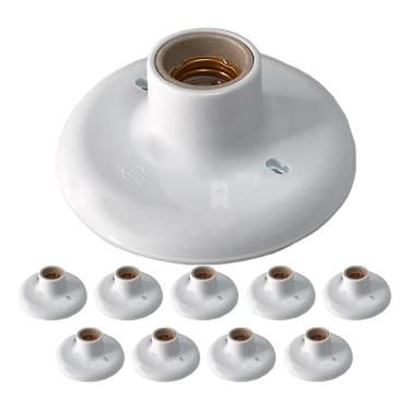 Imagem de Kit 10 Plafonier Plafon 100W Bocal Branco Soquete E27 Teto