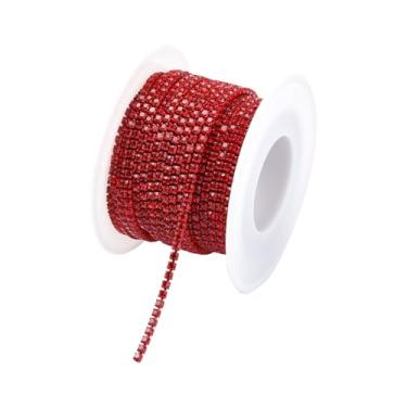 Imagem de Echoed Elegance 10 jardas/rolo eletroforese ferro strass corrente de cristal acabamento para costura artesanato joias fazer strass copo correntes para artesanato bolo de casamento bouquet roupas DIY