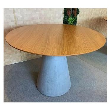 Imagem de Mesa de Jantar Cone Cimento Rústico 160 cm Tampo Freijó - Personal Mov