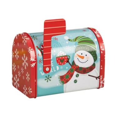 Imagem de Caixa De Correio De Natal Grande Vermelha E Branca Com Janela Transpar