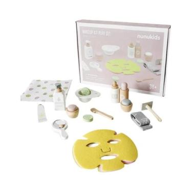 Imagem de Conjunto De Maquiagem De Máscara Facial De Madeira Para Meninas, Brinq