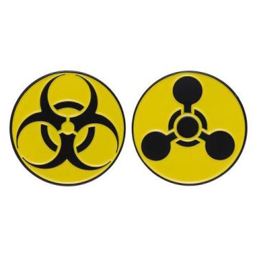 Imagem de Conjunto de pinos de broche Creative Alloy Biohazard Radiation Design 