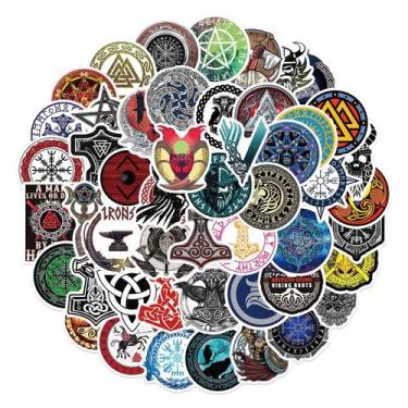 Imagem de Pacote de adesivos Viking Symbol, 50 unidades de vinil impermeável par