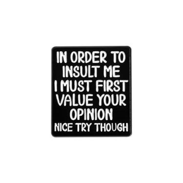 Imagem de Broche Pin Funny Quote Black Alloy Enamel Lapel Badge - yiweisai