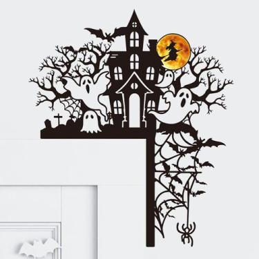 Imagem de Adesivos de parede Halloween Haunted House Ghost Bat Spider Web - yiwe