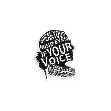 Imagem de Brooch Pin Motivational Quote Speak Your Mind Enamel Alloy - yiweisai