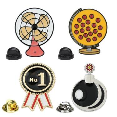 Imagem de Conjunto de broches, medalha nº 1 do Creative Fan Globe, estilo retrô 
