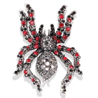 Imagem de Broche Pin Gothic Spider Rhinestone Alloy 6,5x5cm 40g - Yiweisai