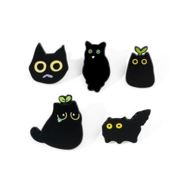 Imagem de Conjunto de alfinetes de broche, linda blusa preta de liga leve para g