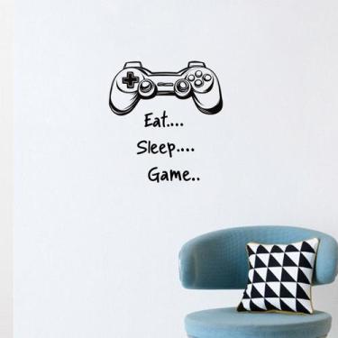 Imagem de Adesivos de parede Eat Sleep Game Cartoon Controller PVC 57x43cm - yiw