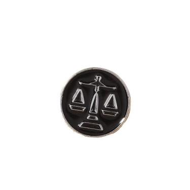 Imagem de Alfinetes de broche Zodiac Libra, esmalte preto, redondo, astrologia, 