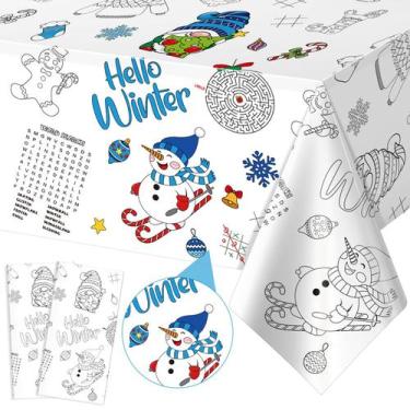 Imagem de Toalha de mesa para colorir, pacote com 2 unidades, inverno, Natal, cr