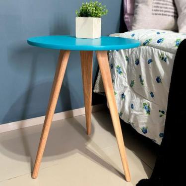 Imagem de Mesa De Canto Apoio Retro Decorativa Lateral Mesinha Centro - KISSMÓVE