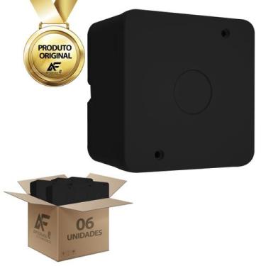 Imagem de Kit 6 Caixa Passagem Câmera Conectores Fonte Modelo 9x5,5 - AferMix, P