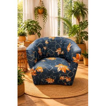 Imagem de Capa Poltrona Circular ferradura Estampada - Taty Capas e Confecções, 