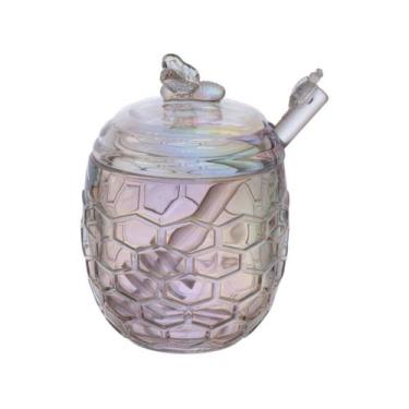 Imagem de Meleira Bee Transparente Em Vidro Com Colher Mel 230ml - Hauskraft