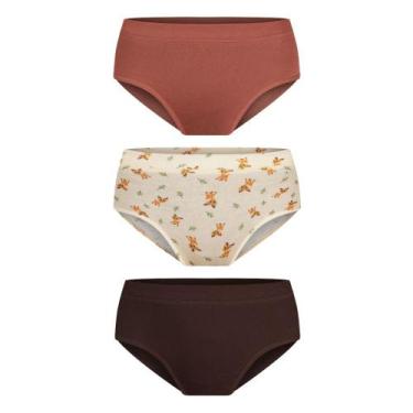 Imagem de Calcinha Lobinha Infantil Estampada 18110-089 C/3, Sortido 0909, M