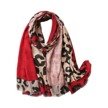 Imagem de Cachecol Longo Com Estampa De Leopardo Marrom Para Mulheres, Moda Luxu