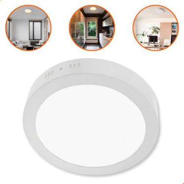 Imagem de Painel Plafon Sobrepor De Led 25w Redondo Branco Bivolt 4000K Branco N