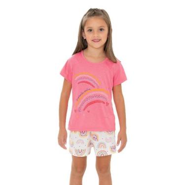 Imagem de Pijama Feminino Blusa de Arco-Íris e Short - Izitex, 4