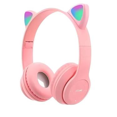 Imagem de Fone de Ouvido Bluetooth Gatinho Rosa B-19A - Altomex