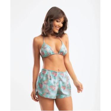 Imagem de Shorts Estampados She Masch Praia Saida Banho Tactel tecido leve c/ pr