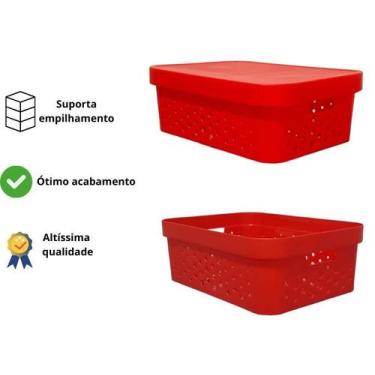 Imagem de Caixa organizadora multiuso 11 litros qualidade resistente com tampa v