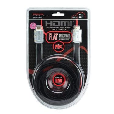 Imagem de Cabo HDMI 2m 018-9802 Pix 2.0 Premium Flat Desmontável 4k UltraHD 3D C