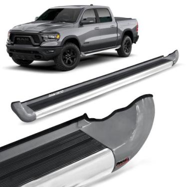 Imagem de Estribo Lateral Dodge Ram 1500 2021 2022 Personalizado Prata Billet