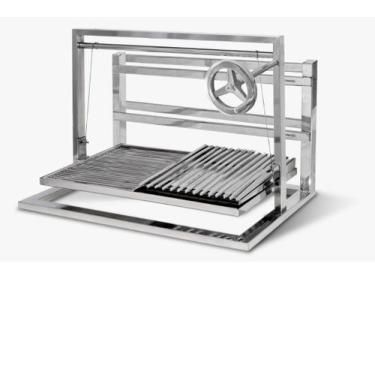 Imagem de Suporte grill elevação inox 304 med 100 x 50cm mod unique - jx metais